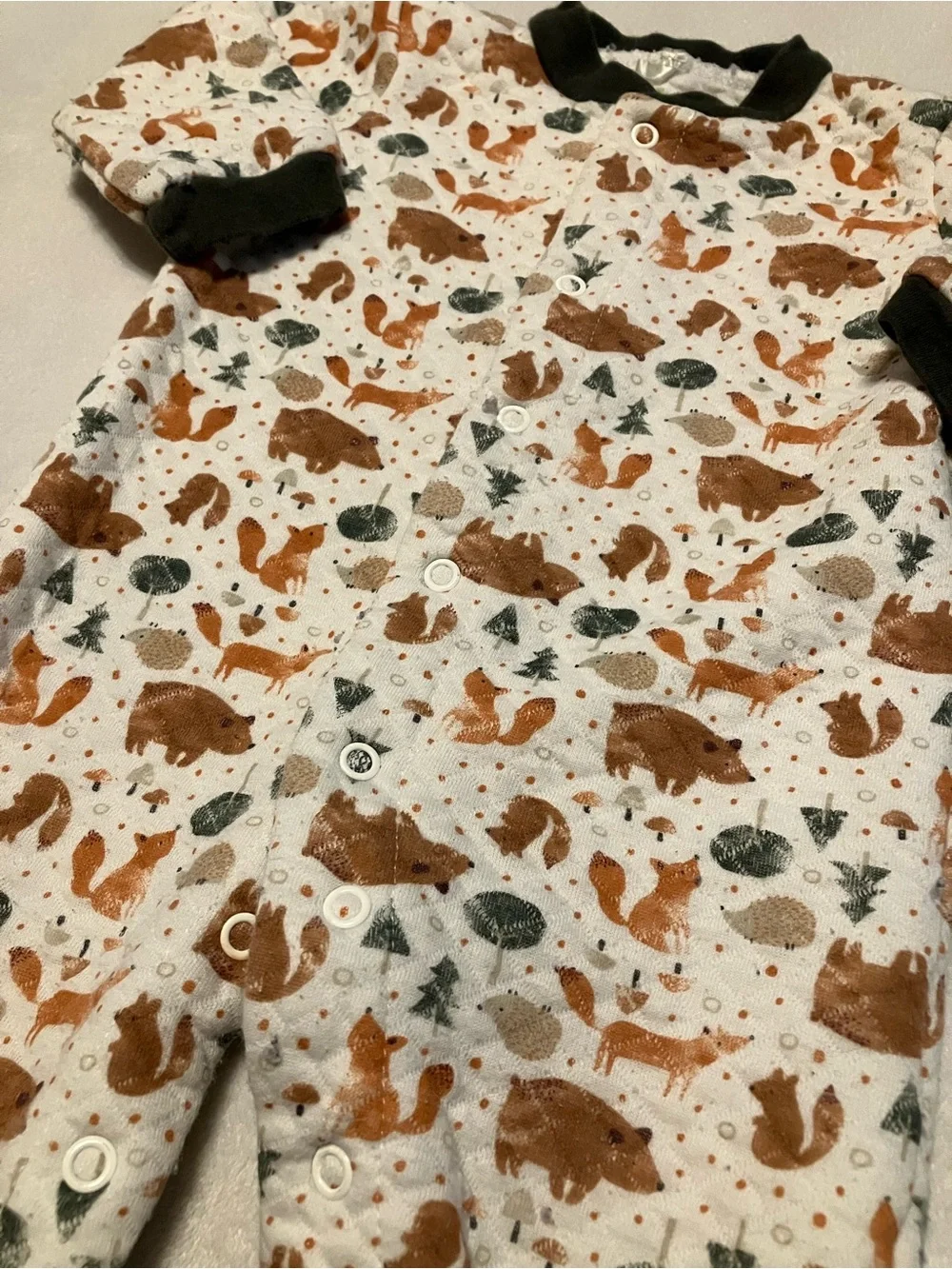 chick pea Woodland Animals Footed One-Piece